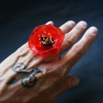 Prsten červený  mák