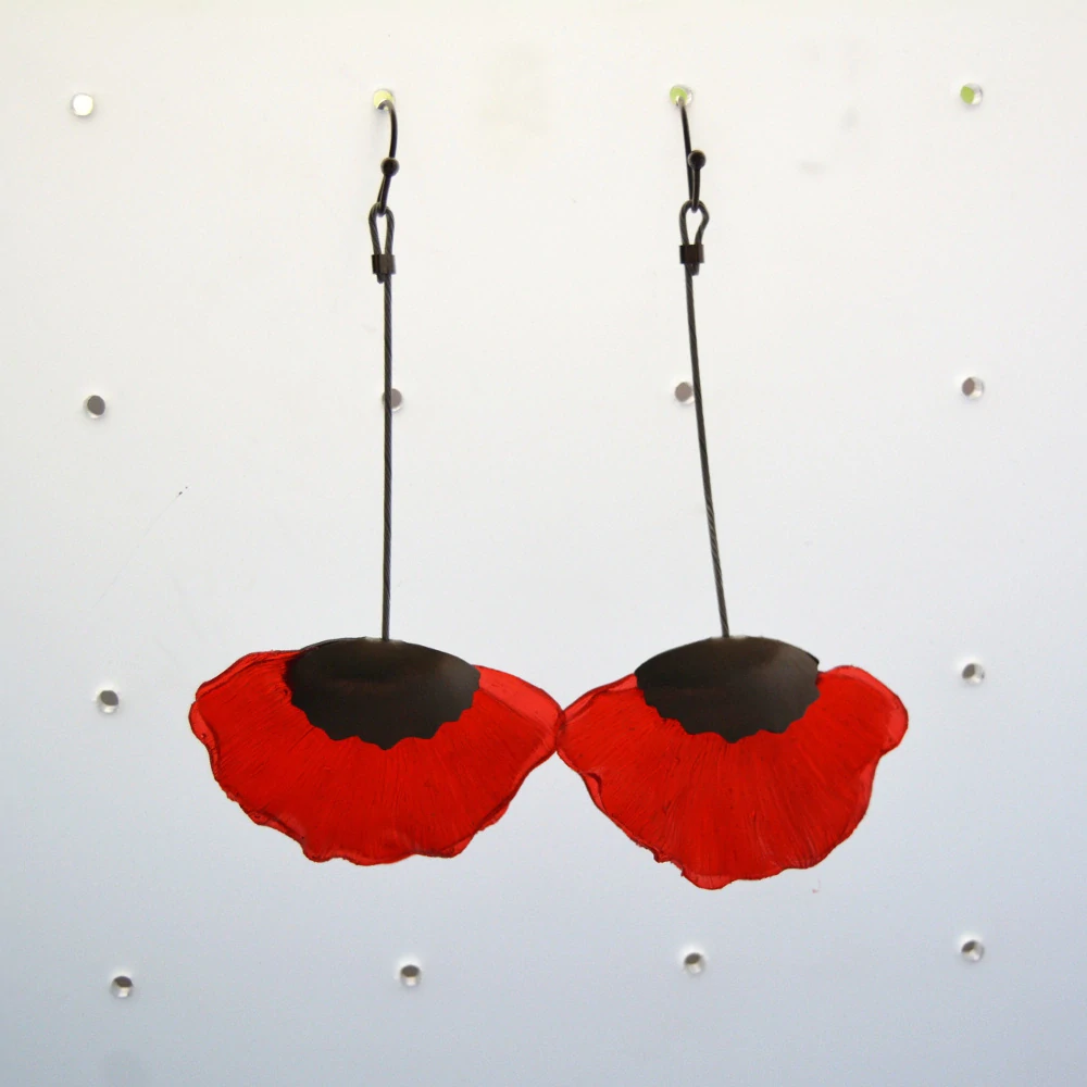 Náušnice - Vlčí máky