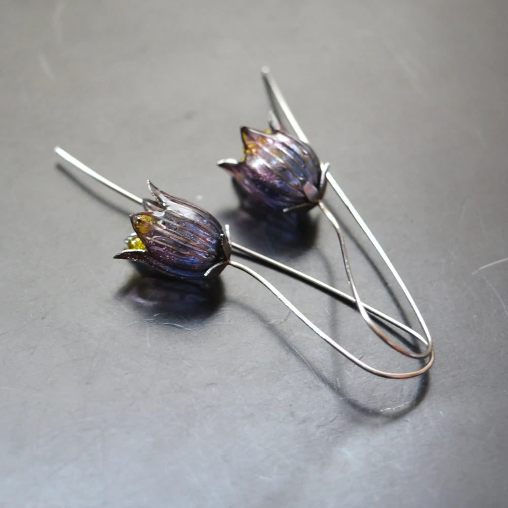 Náušnice - modré Zvonky