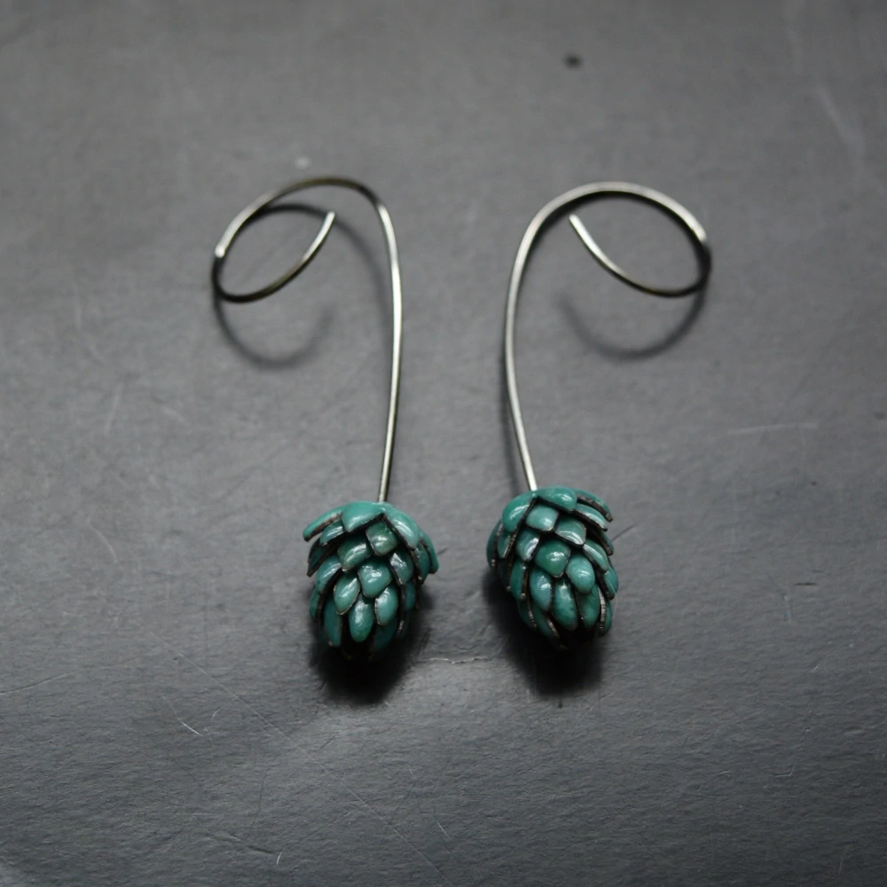 Náušnice - Chmelové šišky